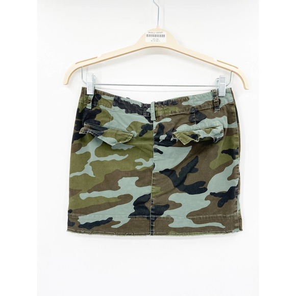 Nili Lotan Ilona Army Green Camo Printed Cotton Twill Mini Skirt Size 2 - Picture 4 of 5